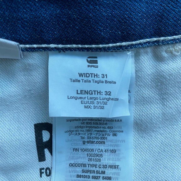 💙G-STAR RAW FOR THE OCEANS TYPE C 3D Super Slim Distressed Jeans - Picture 8 of 9